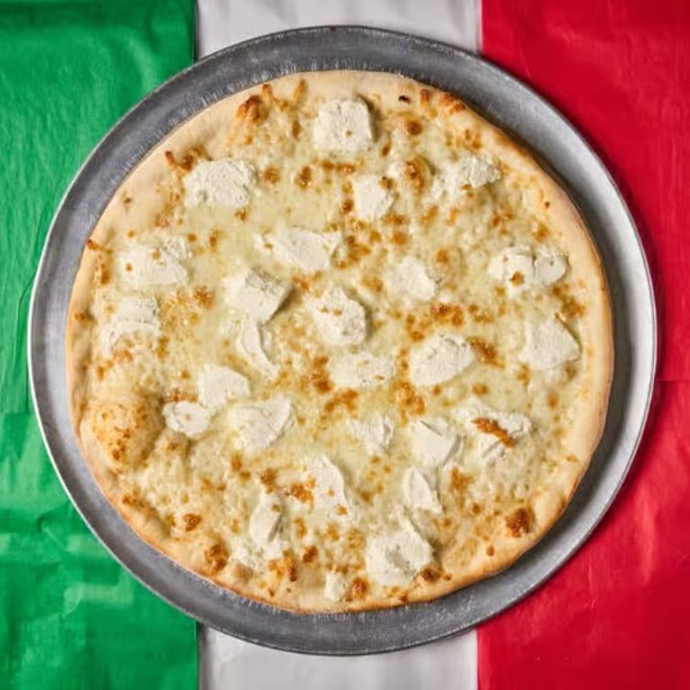Savor our white pizza