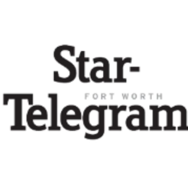The black and white logo for the Fort Worth Star-Telegram newspaper.