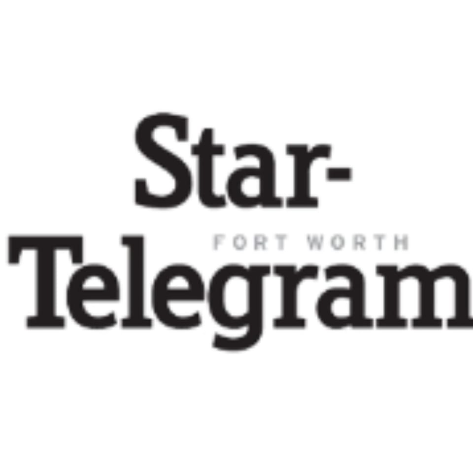 The black and white logo for the Fort Worth Star-Telegram newspaper.